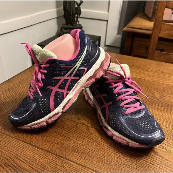 Asics Shoes - ASICS Gel Kayano 22 Running Shoes Blue Pink T597N Women's Size 8.5 Pre Owned